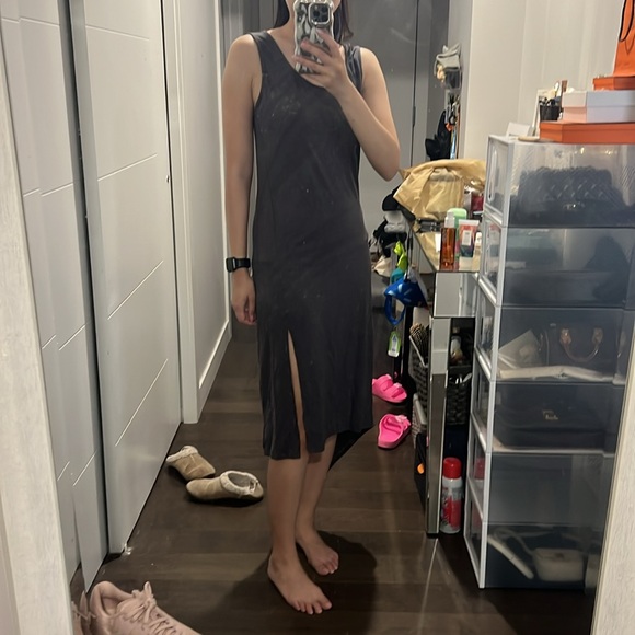 Campre Dark Grey Dress with Side Slit - Picture 8 of 8